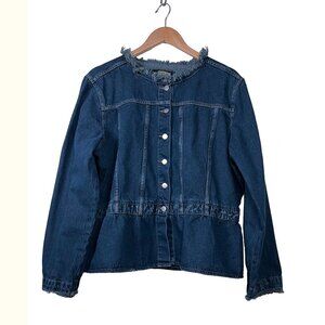 Denim blue jean jacket Woman US 2XL
